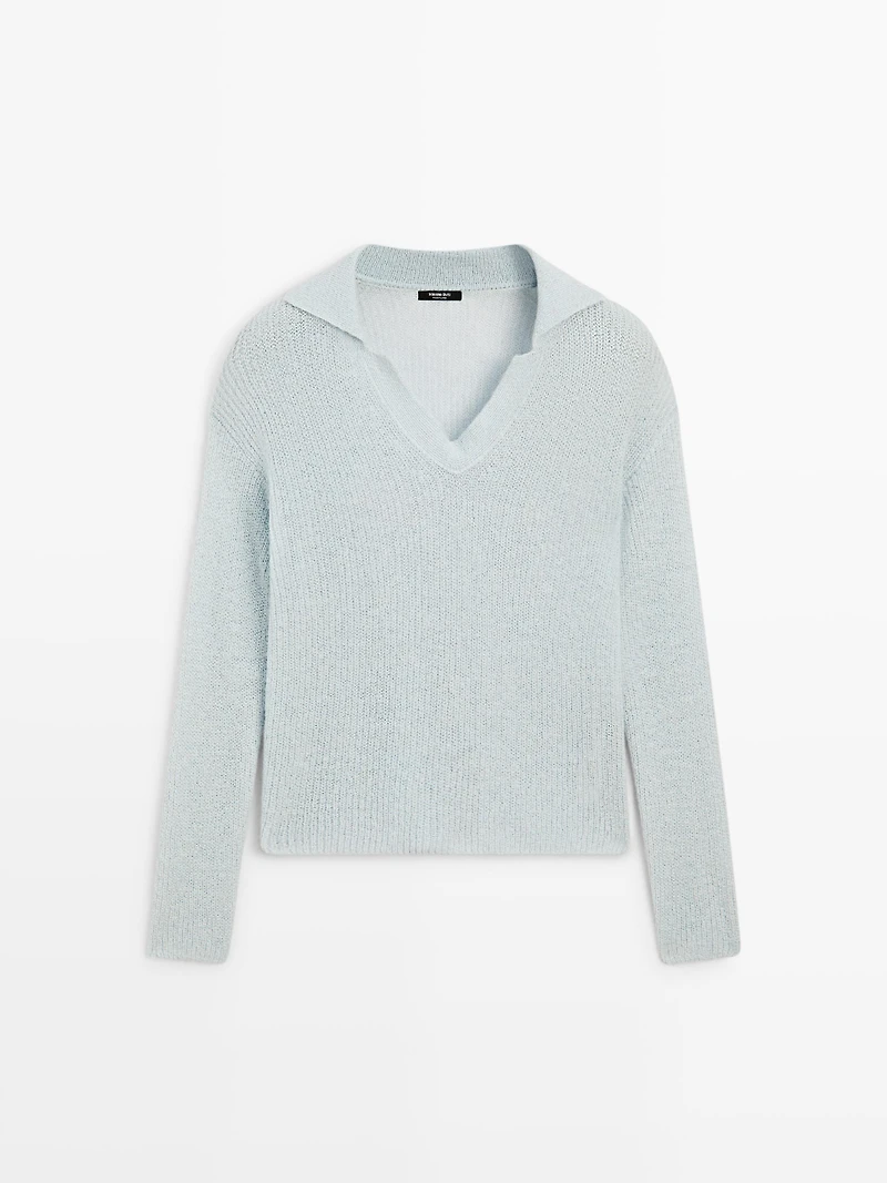 Pull polo alpaga en maille