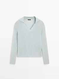 Pull polo alpaga en maille