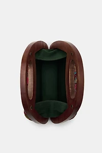 EMBROIDERED WOOD BOX BAG