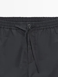 100% cotton jogger fit Bermuda shorts