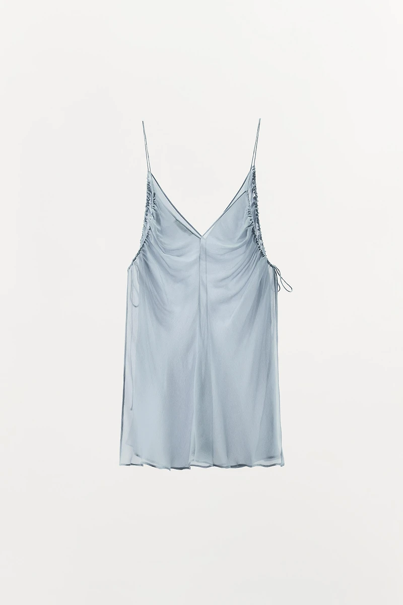 TOP SEMI-TRANSPARENT DRAPÉ
