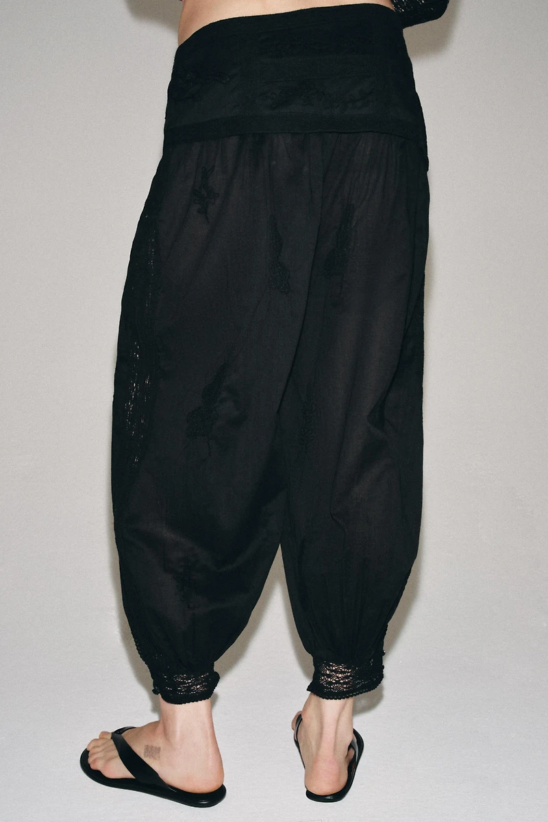 ZW COLLECTION EMBROIDERED BALLOON PANTS