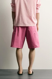 RELAXED FIT WASHED CARGO SHORTS