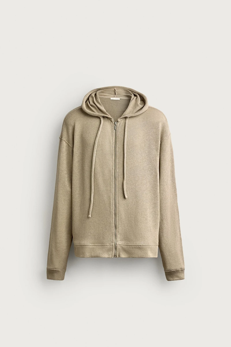 RELAXED FIT KNIT HOODIE