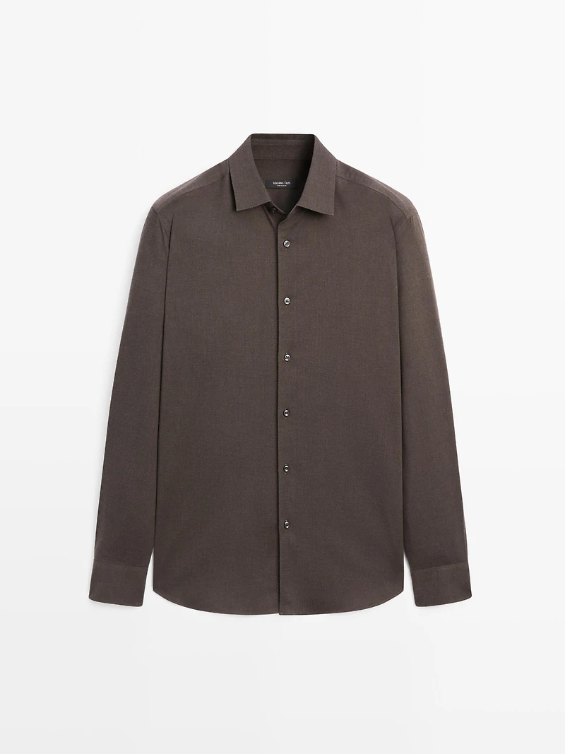 Slim fit twill melange shirt