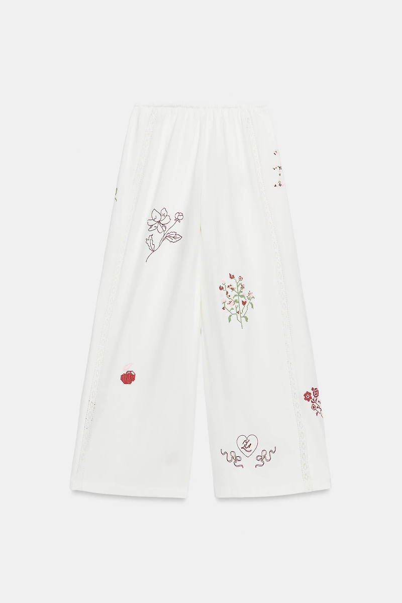 PANTALON LONG BRODÉ