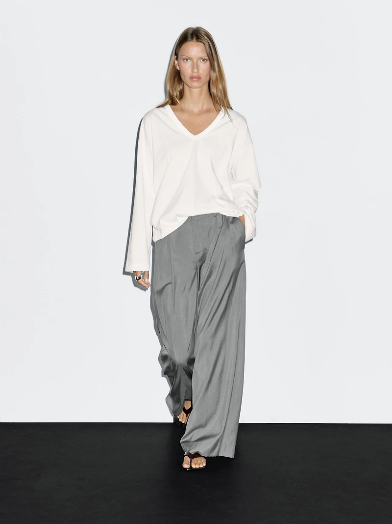 T-shirt col en V oversize