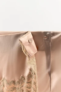 100% SILK LACE MIDI SKIRT