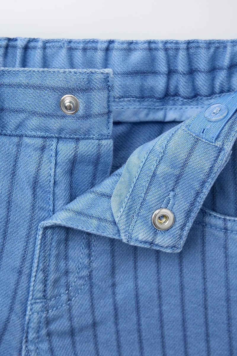 STRIPED TWILL SHORTS