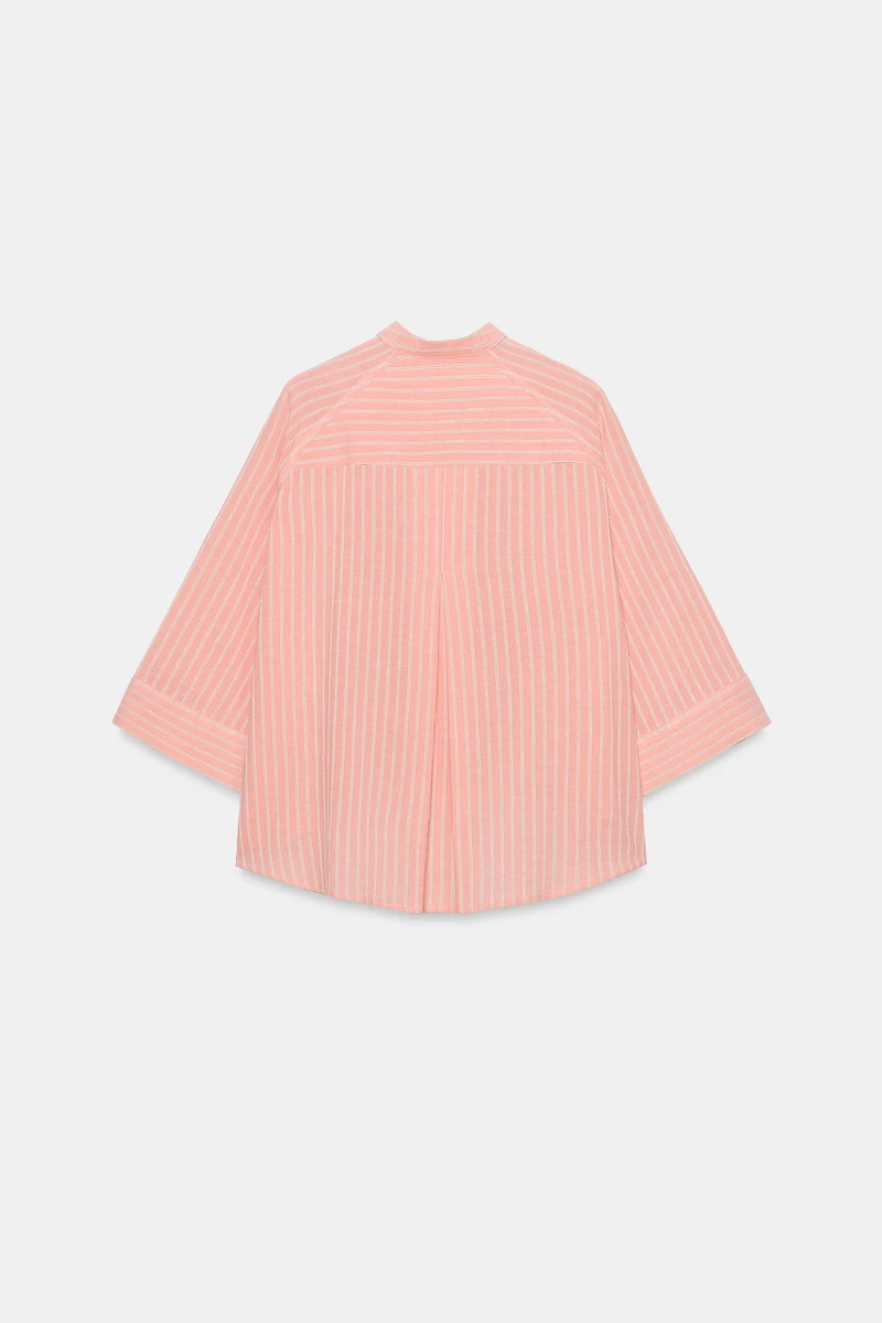 ZW COLLECTION ASYMMETRIC STRIPED SHIRT