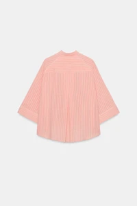 ZW COLLECTION ASYMMETRIC STRIPED SHIRT