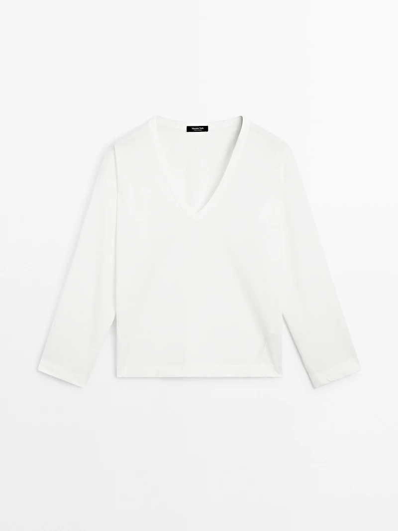 T-shirt col en V oversize