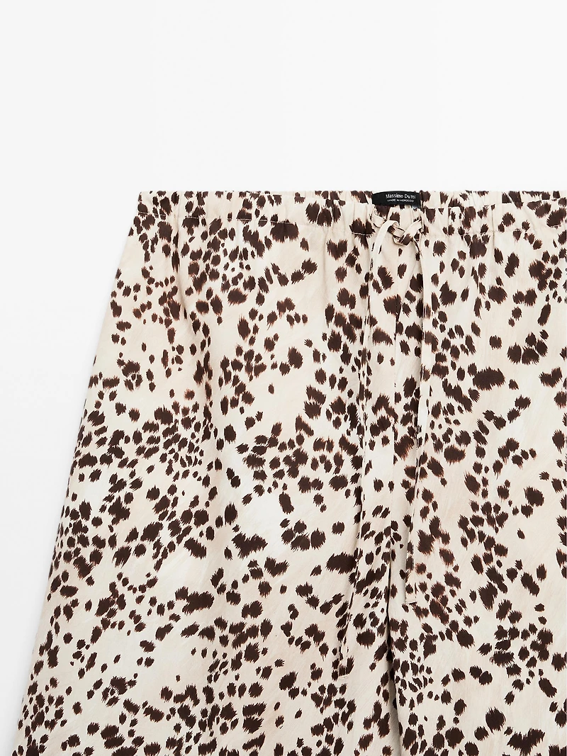 Animal print straight-leg trousers