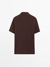 100% linen short sleeve polo shirt