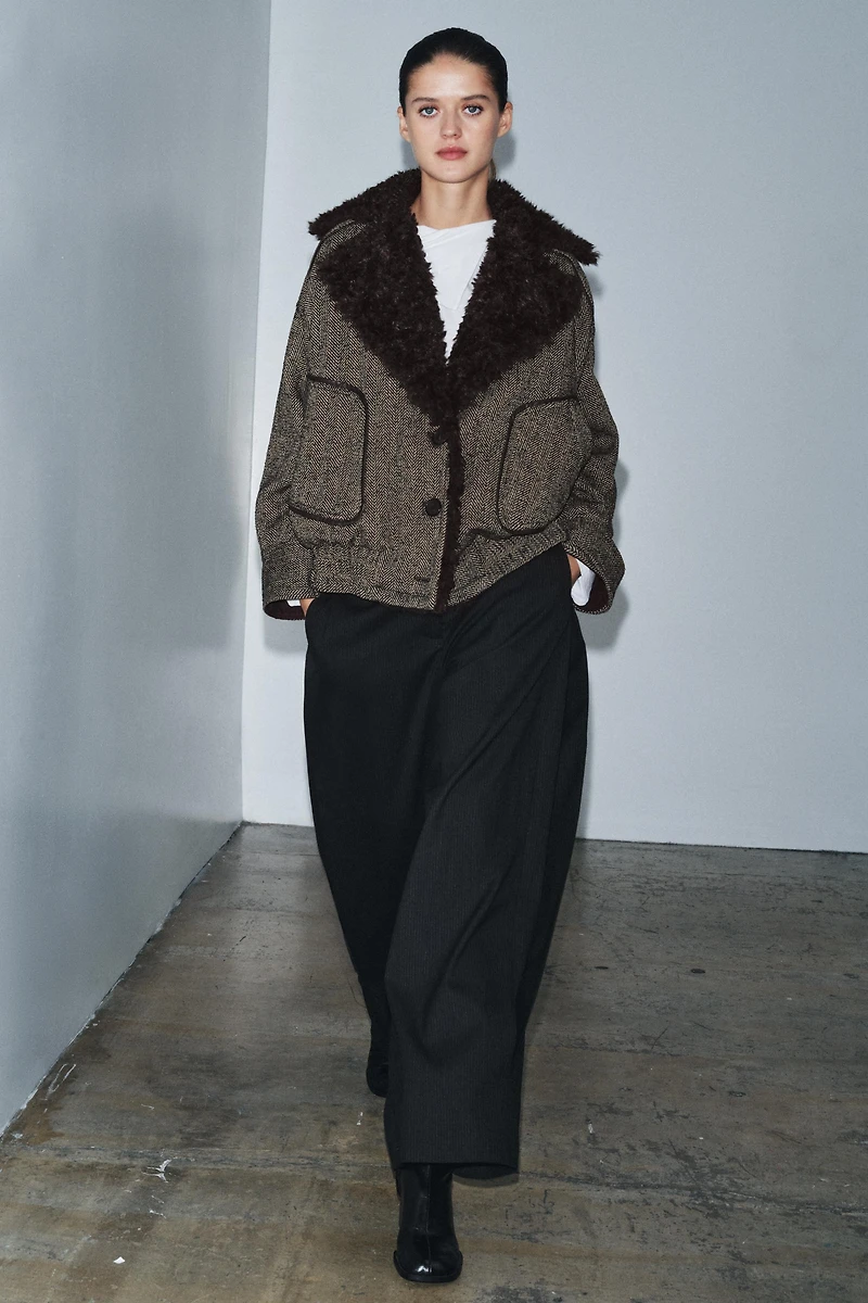 PINSTRIPE PLEATED PANTS ZW COLLECTION