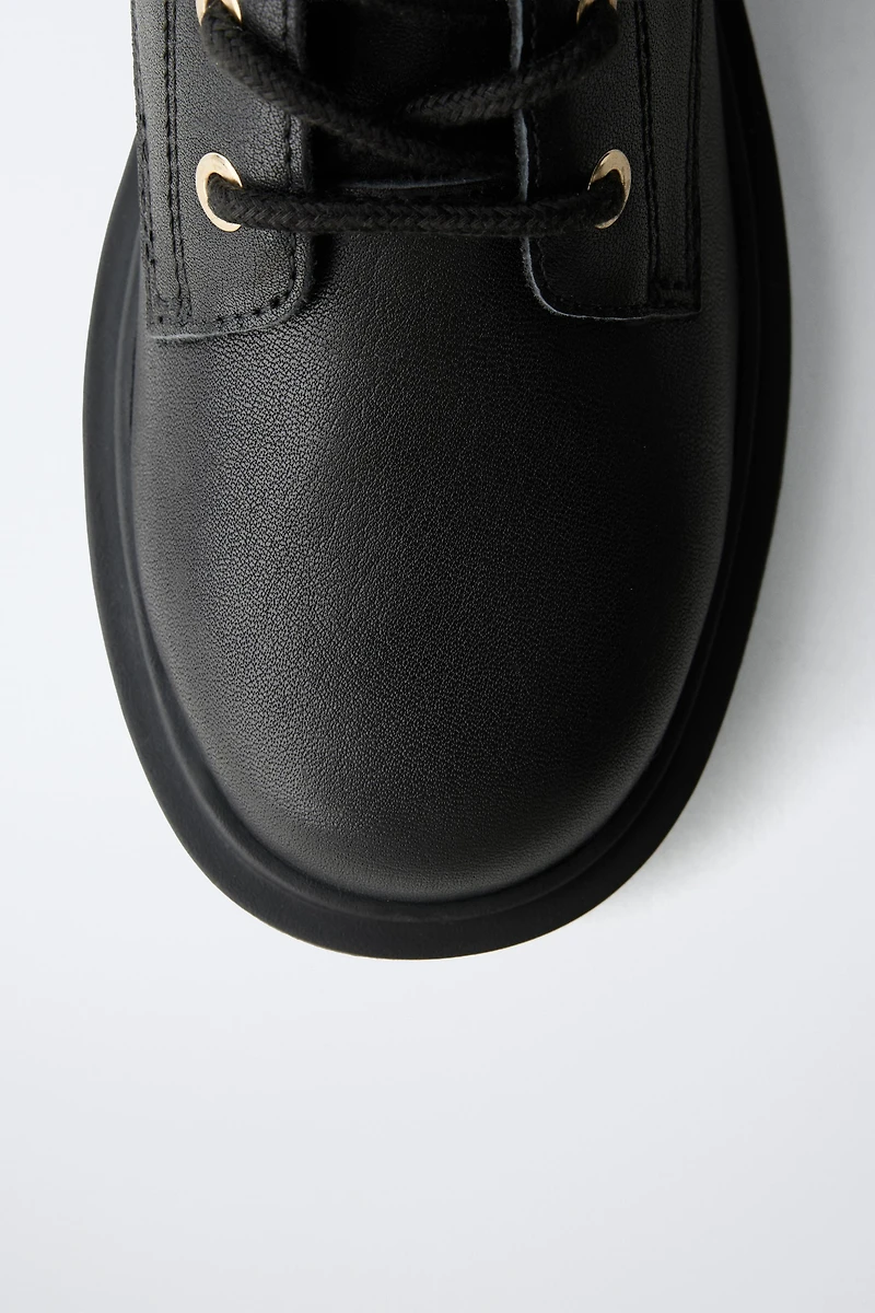 LEATHER ANKLE BOOTS WITH BUCKLE