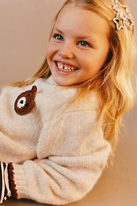 CROCHET PATCH KNIT JUMPER