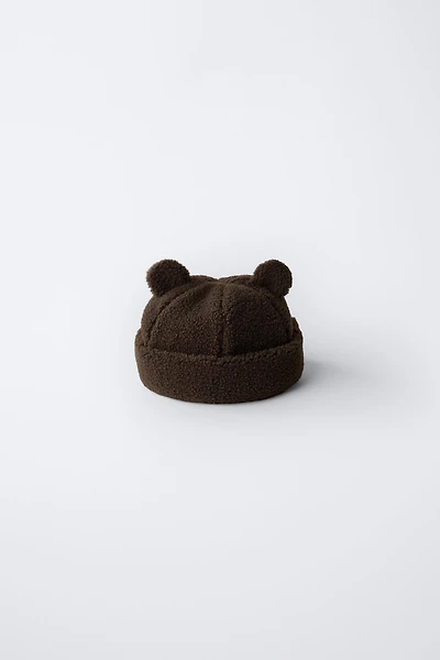 FAUX SHEARLING HAT WITH EARS