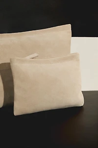 TROUSSE DE TOILETTE CROÛTE DE CUIR PETIT FORMAT