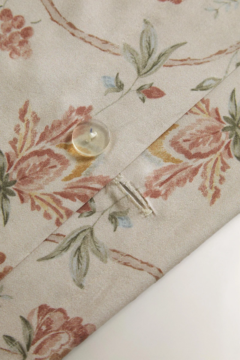 (300 FILS) DRAP DE DESSUS SATIN FLORAL