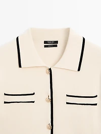 Cardigan à manches courtes avec boutons fantaisie