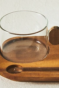 BOROSILICATE GLASS MUG WITH TRAY