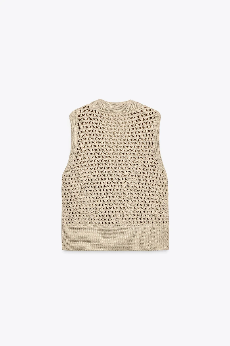 OPEN KNIT VEST