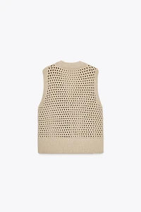 OPEN KNIT VEST