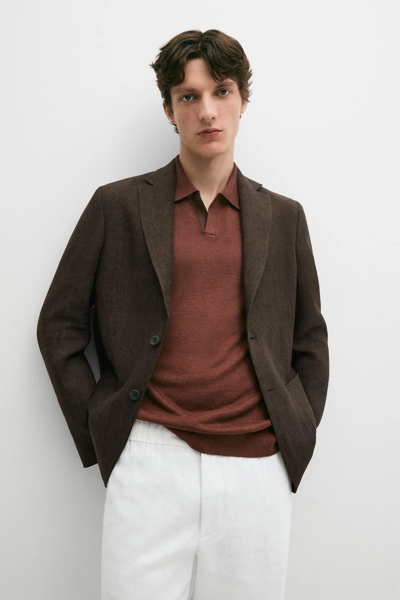 100% linen melange blazer