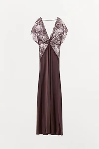 COMBINATION SATIN LACE DRESS