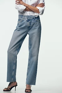 Z.09 STRAIGHT ANKLE HIGH WAIST CROSSOVER JEANS