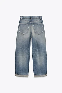 JEAN TAILLE MOYENNE TRF CEINTURE PLIÉE
