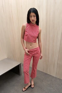 GINGHAM CAPRI PANTS
