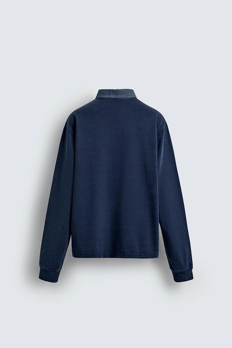 SWEAT POLO COL CONTRASTE