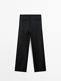 Flowing textured satin trousers