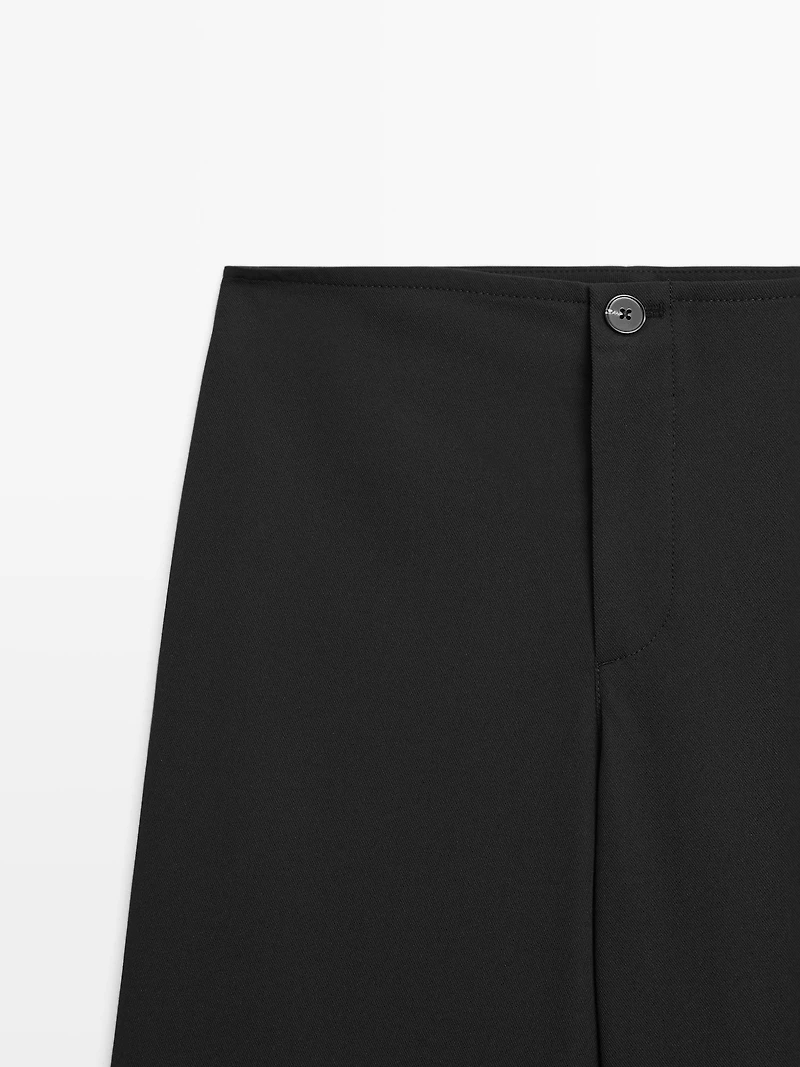 Mid-waist straight-leg trousers