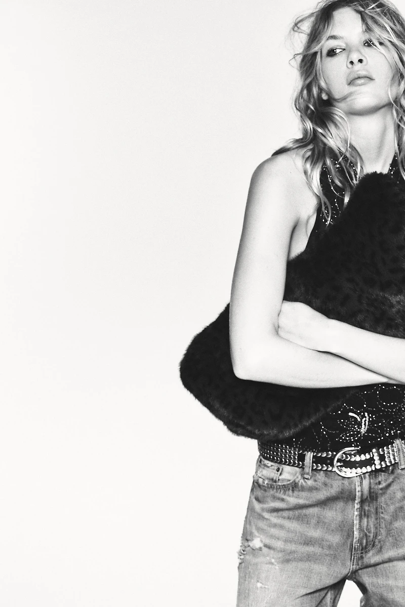 FAUX FUR SHOPPER BAG