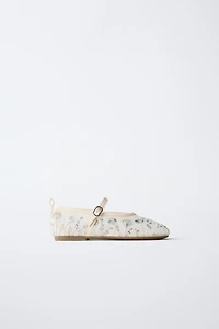 EMBROIDERED BALLET FLATS