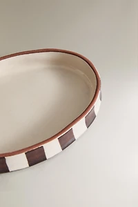 BROWN STRIPED SOAP DISH