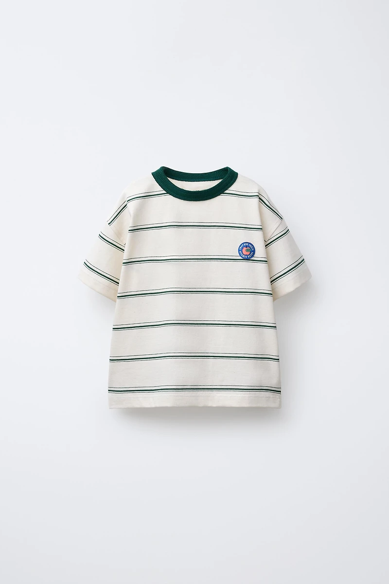 STRIPED PATCH T-SHIRT