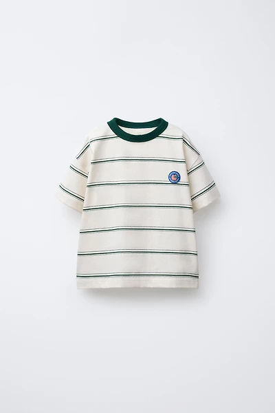 STRIPED PATCH T-SHIRT