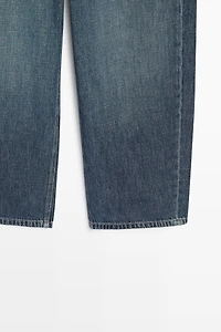 Mid-waist cropped wide-leg jeans