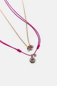 LOT DE 2 COLLIERS CORDON BRILLANTS