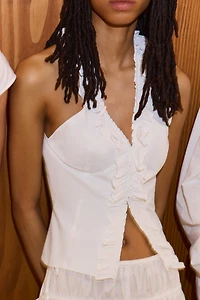 NYLON RUFFLED TOP