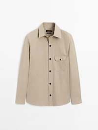 100% cotton overshirt with pocket