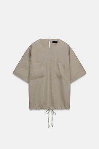 100% LINEN LACED TOP ZW COLLECTION