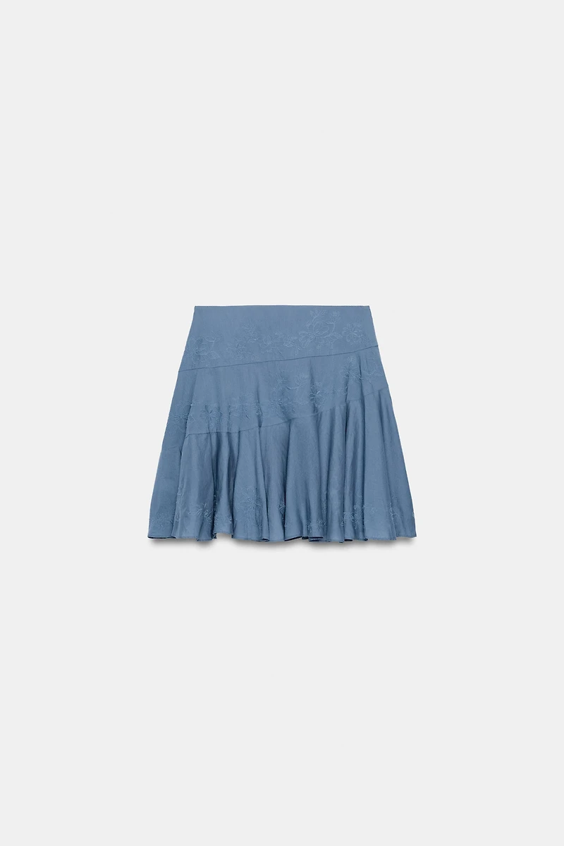 EMBROIDERED ASYMMETRIC SKIRT