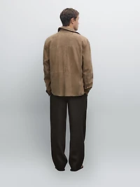 Surchemise en cuir finition daim