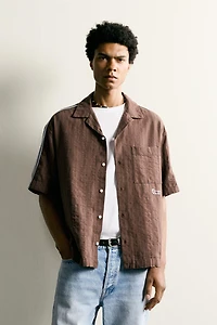 CONTRAST EMBROIDERED STRIPE SHIRT