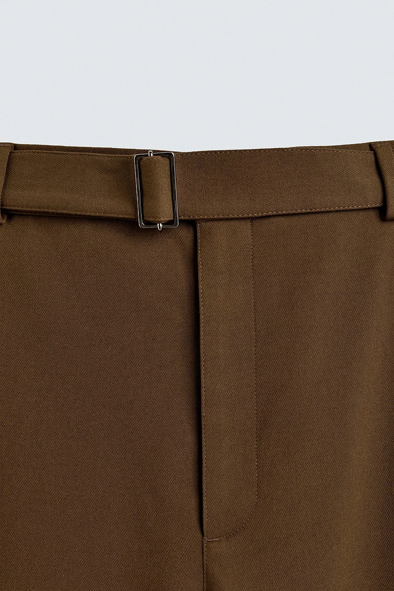 BELTED RELAXED FIT PANTS
